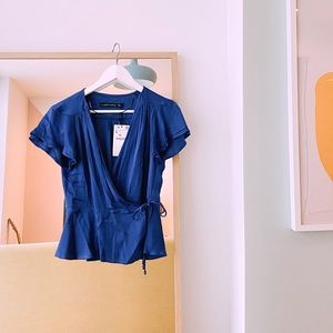 Zara Silk Wrap Top
